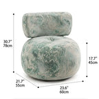 Curved Upholstered Swivel Chair for Vanity Corners and Cozy Lounge Spaces Dimensions