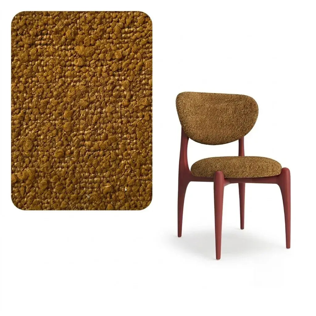 Curved Upholstered Vanity Stool with Ash Wood Frame and Retro Warmth