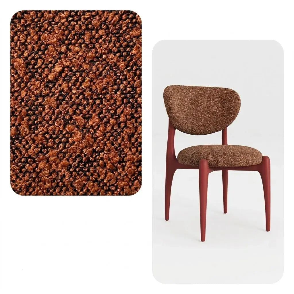 Curved Upholstered Vanity Stool with Ash Wood Frame and Retro Warmth