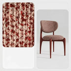 Curved Upholstered Vanity Stool with Ash Wood Frame and Retro Warmth