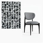 Curved Upholstered Vanity Stool with Ash Wood Frame and Retro Warmth