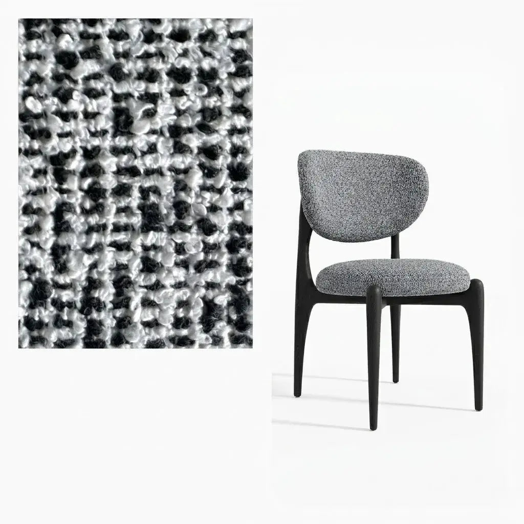 Curved Upholstered Vanity Stool with Ash Wood Frame and Retro Warmth
