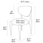 Curved Upholstered Vanity Stool with Ash Wood Frame and Retro Warmth Dimensions