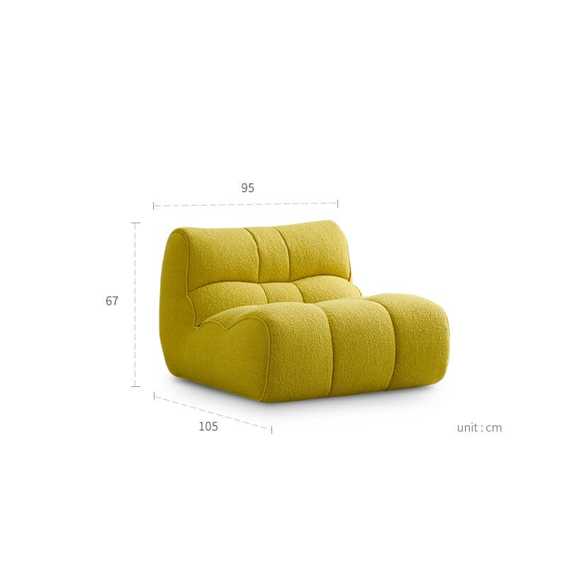 Cute Pet-Inspired Boucle Chair with Soft Chenille Fabric