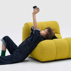 Cute Pet-Inspired Boucle Chair with Soft Chenille Fabric