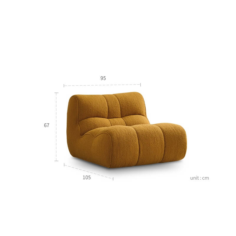 Cute Pet-Inspired Boucle Chair with Soft Chenille Fabric