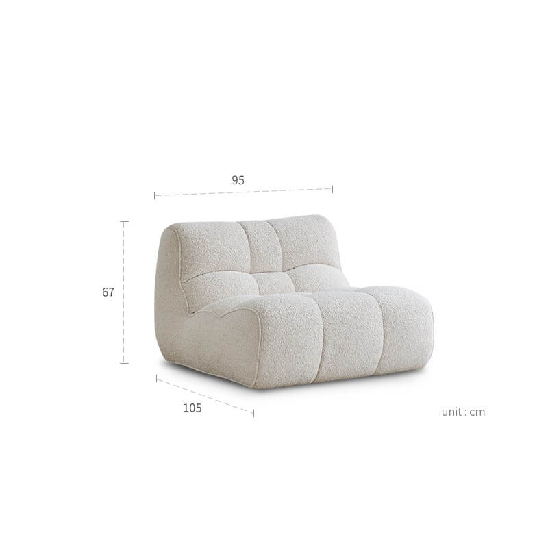 Cute Pet-Inspired Boucle Chair with Soft Chenille Fabric