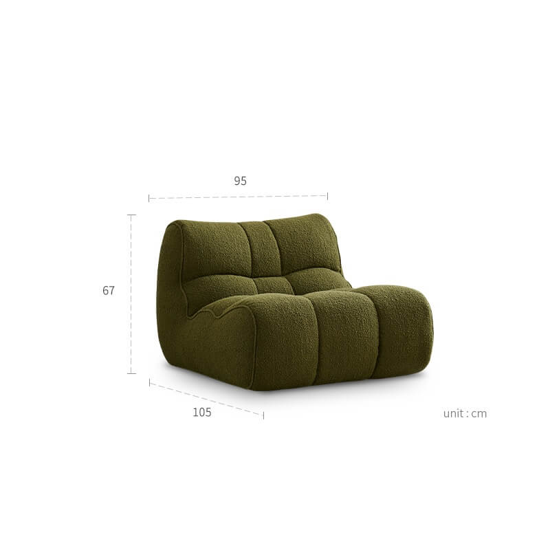 Cute Pet-Inspired Boucle Chair with Soft Chenille Fabric