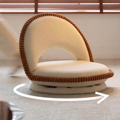 Modern White Teddy Velvet Cookie-Shaped Floor Sofa