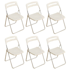 Collapsible Open Back Side Chair with Plastic & Acrylic Material - Modern Kitchen & Dining Dining Chairs