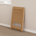 Round folding dining table with marble texture, perfect for small homes and space-saving design