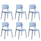 Stackable Scandinavian style plastic and acrylic side chair with low back for dining