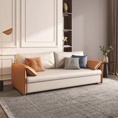 Convertible Sleeper Sofa Stylish Design Leather Sofa Bed with Metal Frame