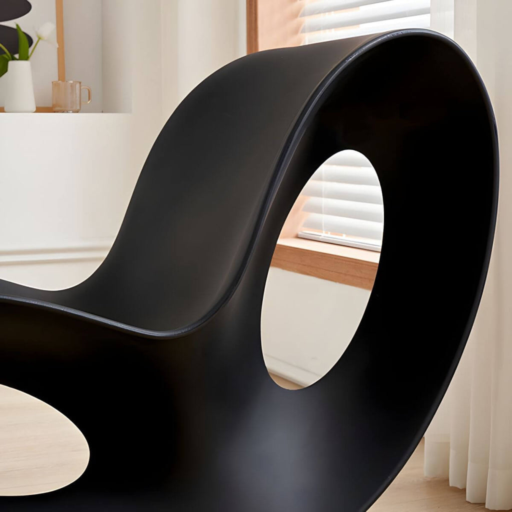 Acrylic contemporary indoor rocking chair without armrest in solid color