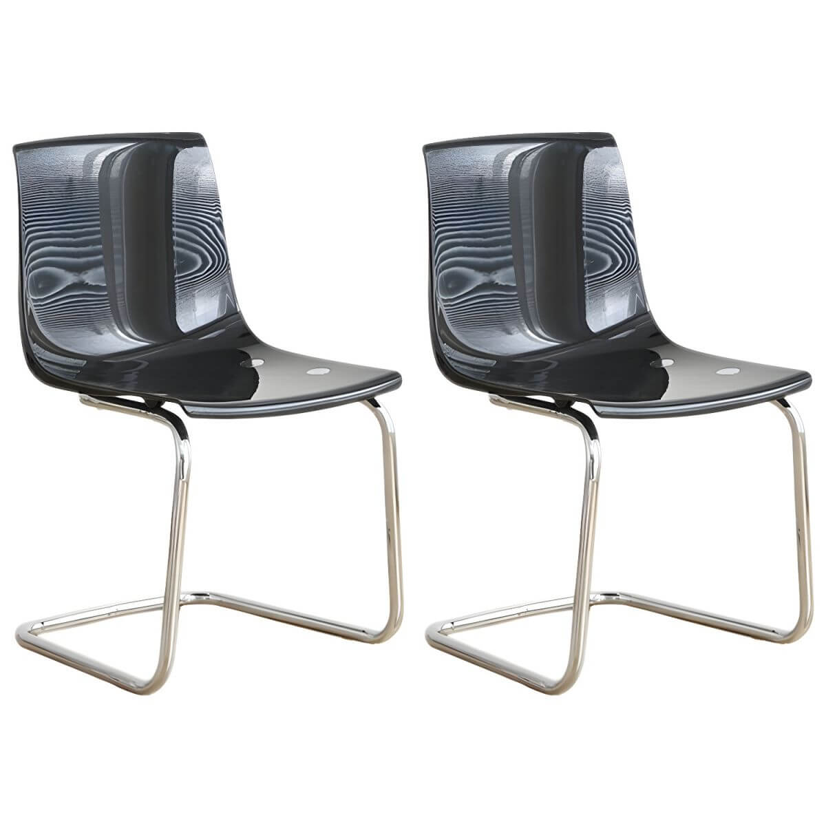 Scandinavian style plastic and acrylic non-upholstered side dining chair