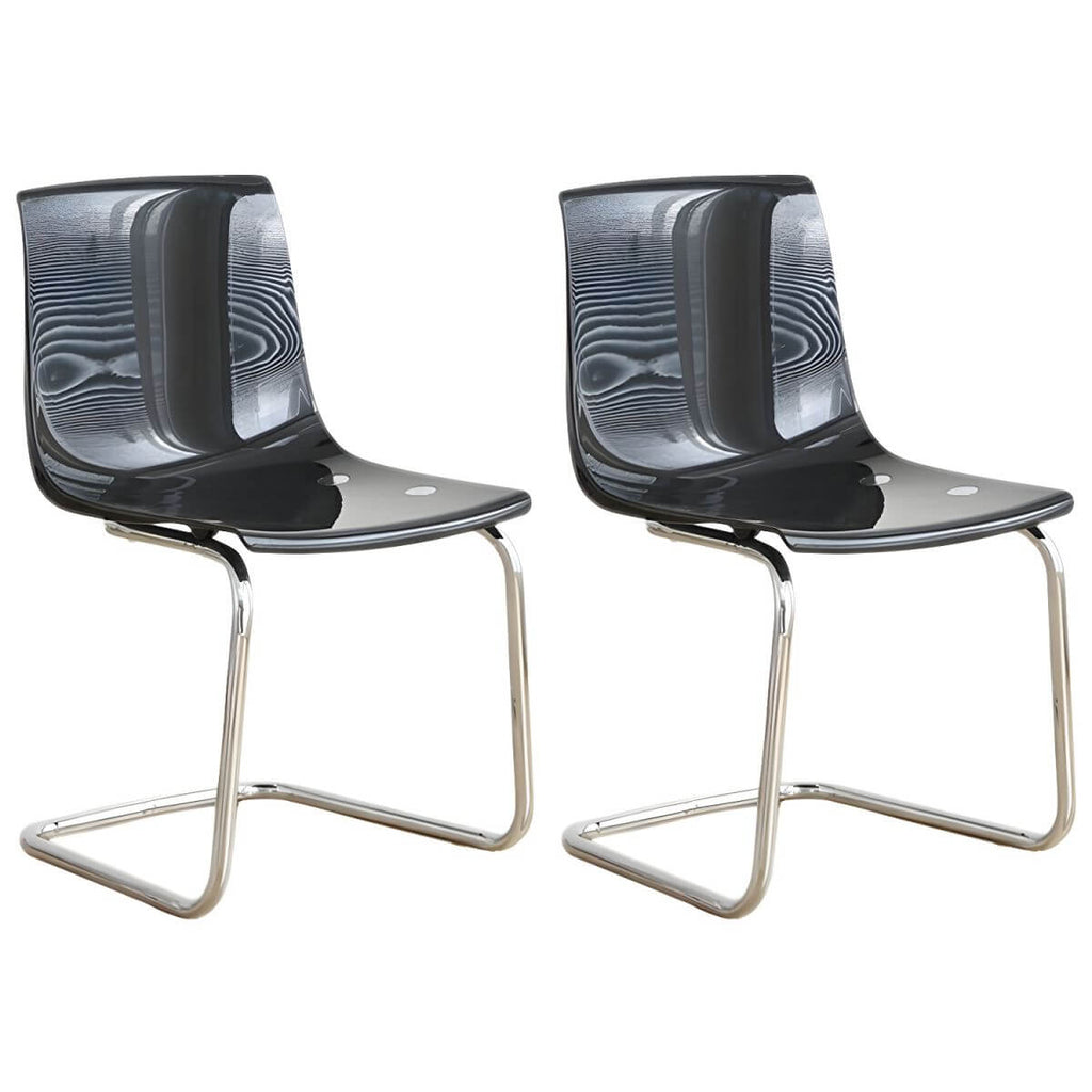 Scandinavian style plastic and acrylic non-upholstered side dining chair