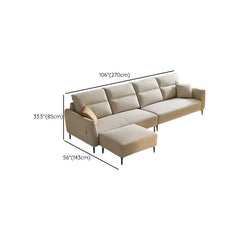 Straight Sofa Couch/Sofa Recliner in Polyester Blend with Left Hand Facing/Horizontal Orientation and Round Arm Sectionals