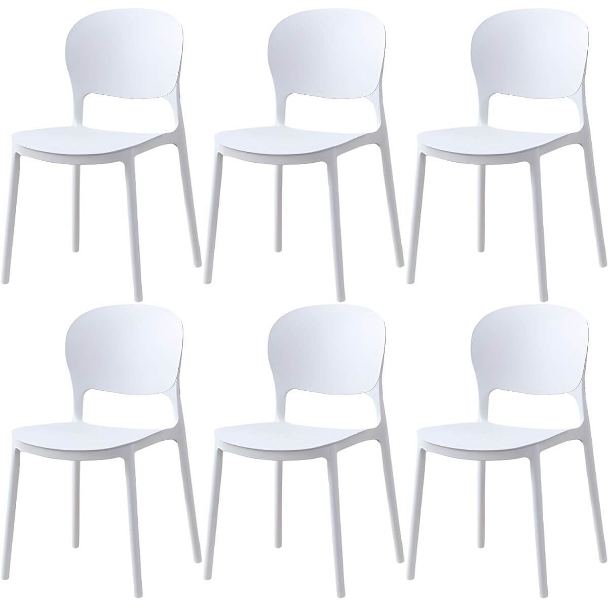 Scandinavian style stackable plastic and acrylic dining side chair for kitchen and dining