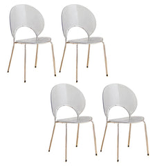 Acrylic Open Back Armless Stackable Dining Chair with Metal Legs Dining Chairs