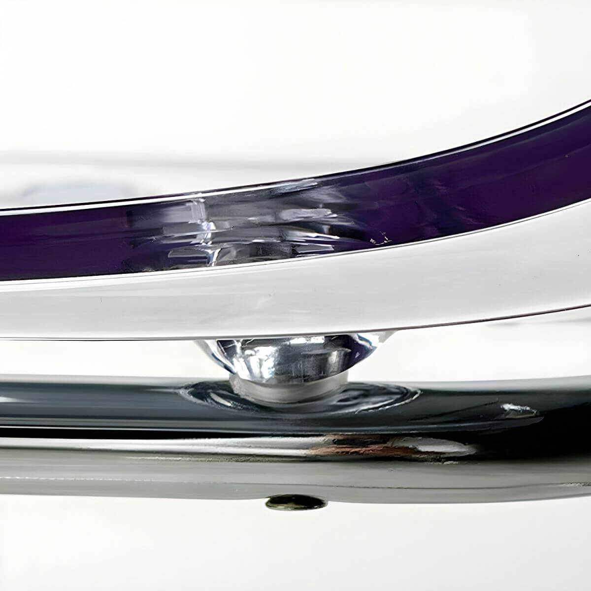 Scandinavian style plastic and acrylic dining side chair with silver legs, non-upholstered design