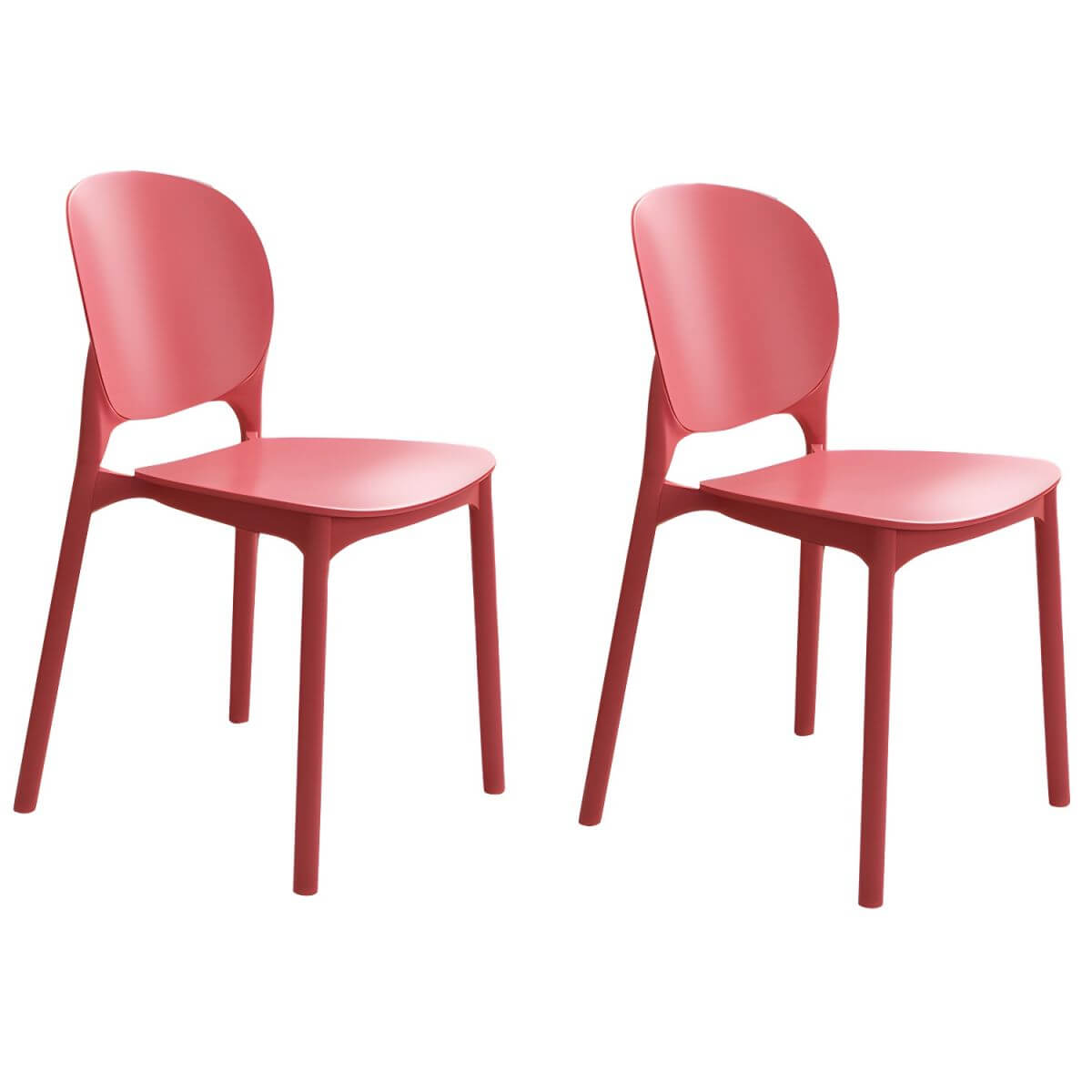 Stackable Scandinavian side chair with open back made of plastic and acrylic for dining