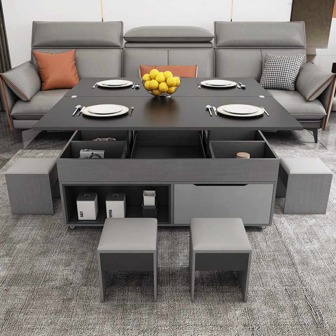 Practical and Chic Gray Lift Tables for Optimal Space Efficiency Hauptbild