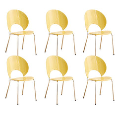 Scandinavian Style Stackable Plastic & Acrylic Side Chair with Silver Legs Dining Chairs