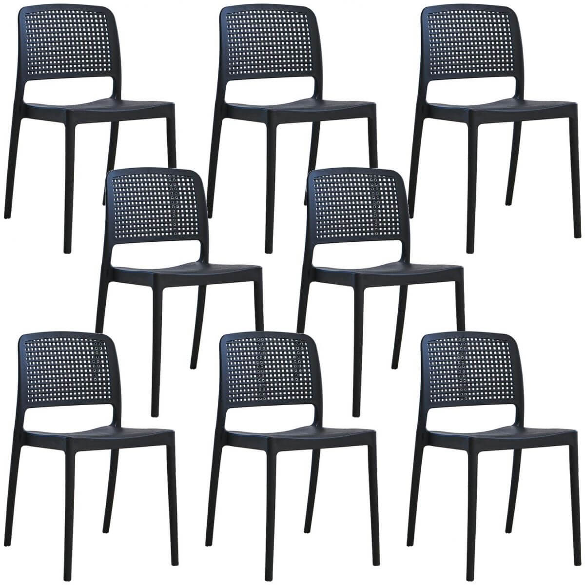 Stackable modern plastic and acrylic side chair for kitchen and dining use