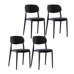 Plastic Scandinavian Living Room Side Chair Matte Finish Open Back Dining Chair Dining Chairs