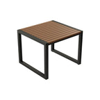 Cocoa color modern patio dining set with laminate tabletop, UV-proof, available in 5 or 7 pieces