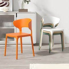 Scandinavian Stackable Side Chair with Open Back and Plastic & Acrylic Material Dining Chairs