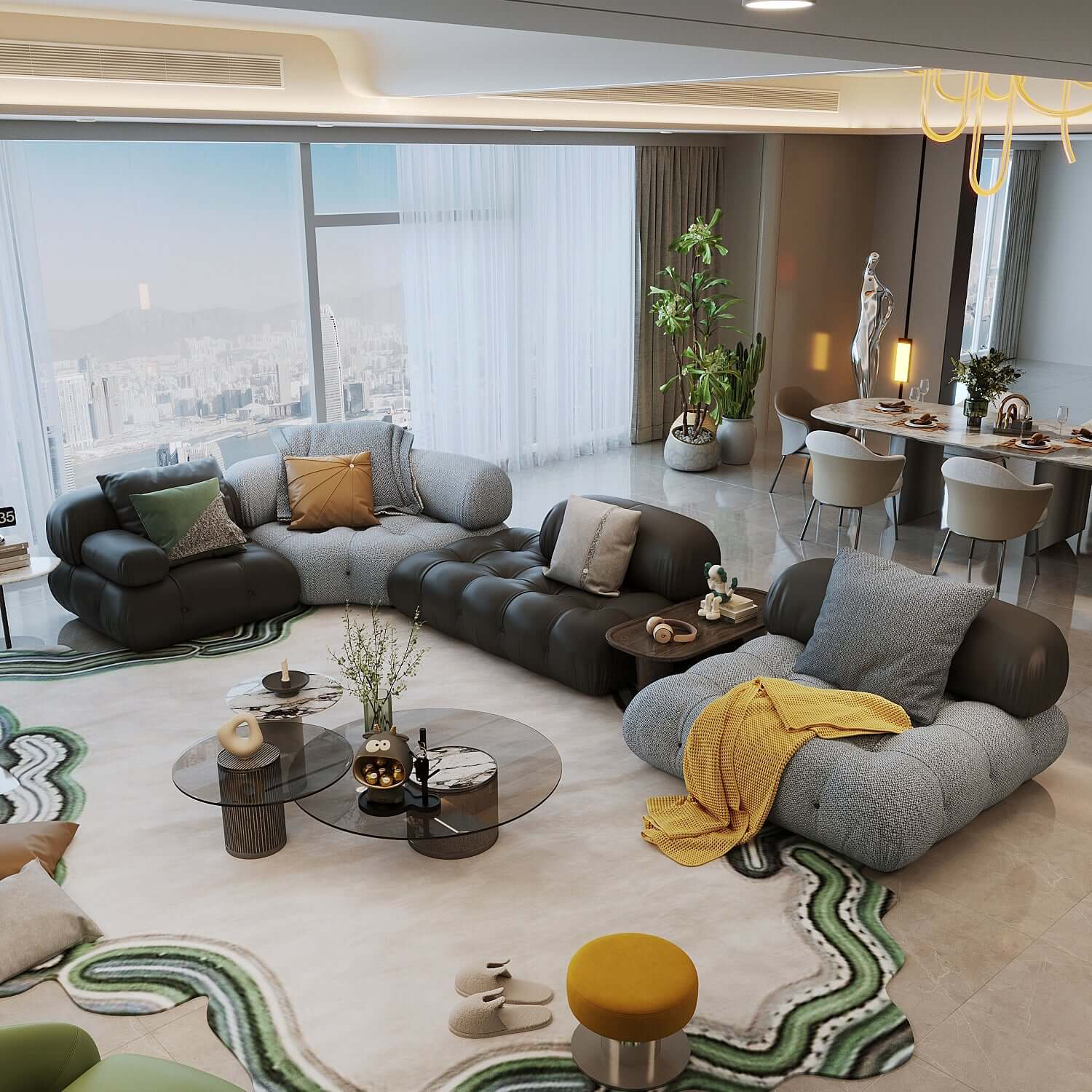 Modern modular sectional sofa featuring luxury design and customizable fabric options