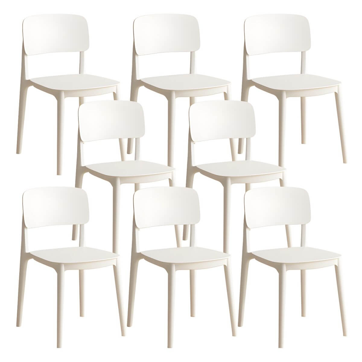 Scandinavian style stackable plastic and acrylic side chair for kitchen and dining