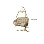 Tropical cocoa and cream upholstered porch swing with alloy frame, stand, and chain included