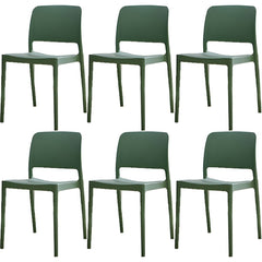 Scandinavian Plastic & Acrylic Dining Chair with Low Back Rest and Armless Design Dining Chairs