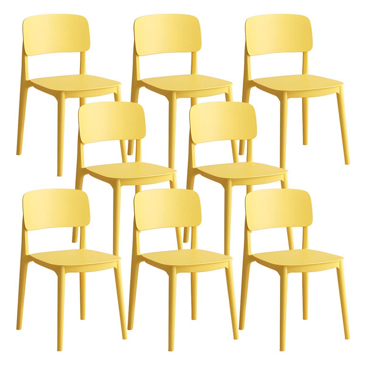 Scandinavian style stackable plastic and acrylic side chair for kitchen and dining