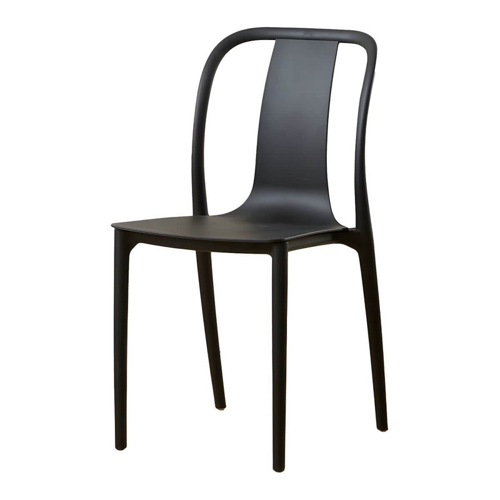 Low-back plastic and acrylic side chair with modern style for kitchen and dining areas