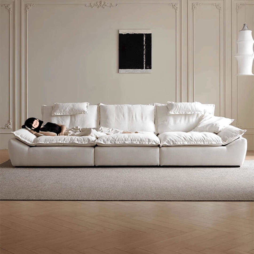 Ultra wide deep cream sailboat sofa with luxury modern minimalist design main product image Hauptbild