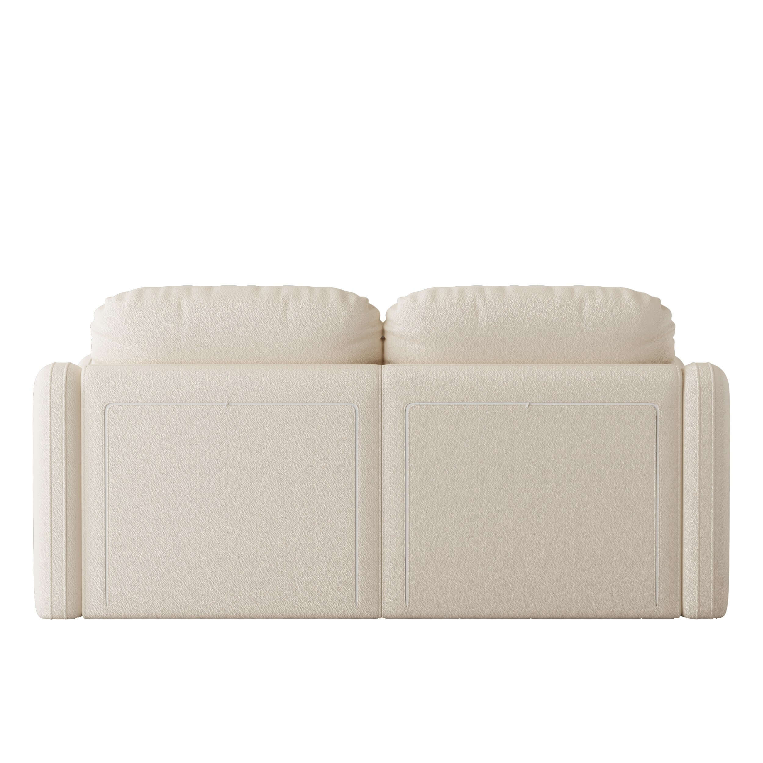 Modern beige sofa for living room, 62.2 inches wide with contemporary design