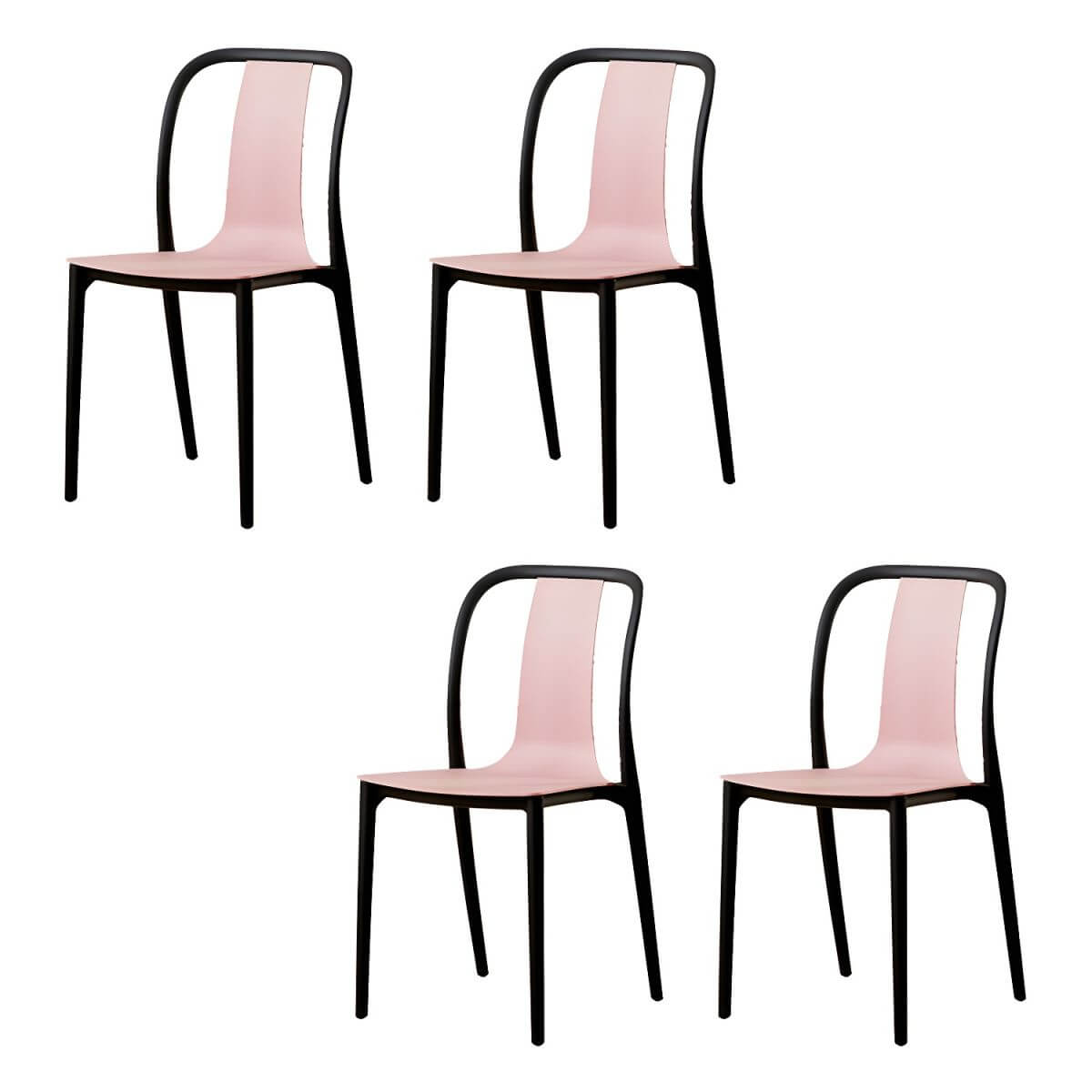 Low-back plastic and acrylic side chair with modern style for kitchen and dining areas