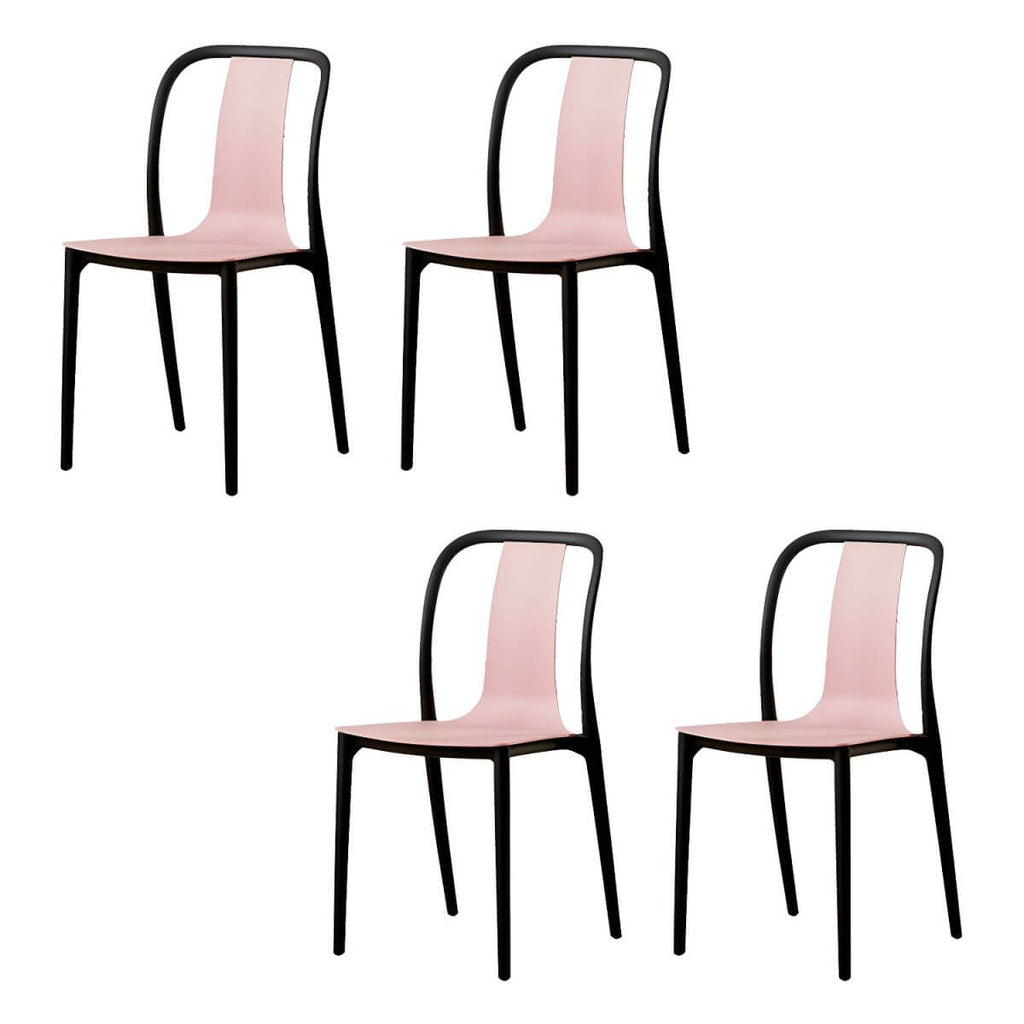 Low-back plastic and acrylic side chair with modern style for kitchen and dining areas