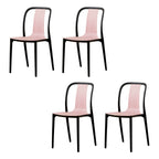 Low-back plastic and acrylic side chair with modern style for kitchen and dining areas