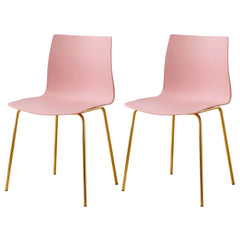 Modern Plastic & Acrylic Side Chair for Kitchen & Dining with Metal Legs Dining Chairs