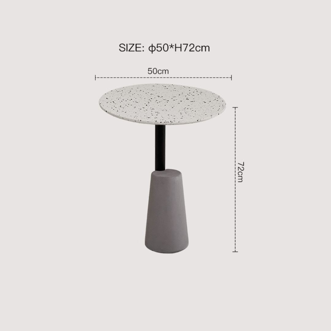 Modern terrazzo coffee table with stylish design, perfect for cozy living spaces