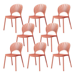 Scandinavian Style Plastic & Acrylic Side Chair with Low Back for Kitchen & Dining Dining Chairs