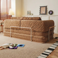 Freely Configurable Modular Futons Foldable Floor Couch Bed Sleeper Sofas with Corduroy Fabric