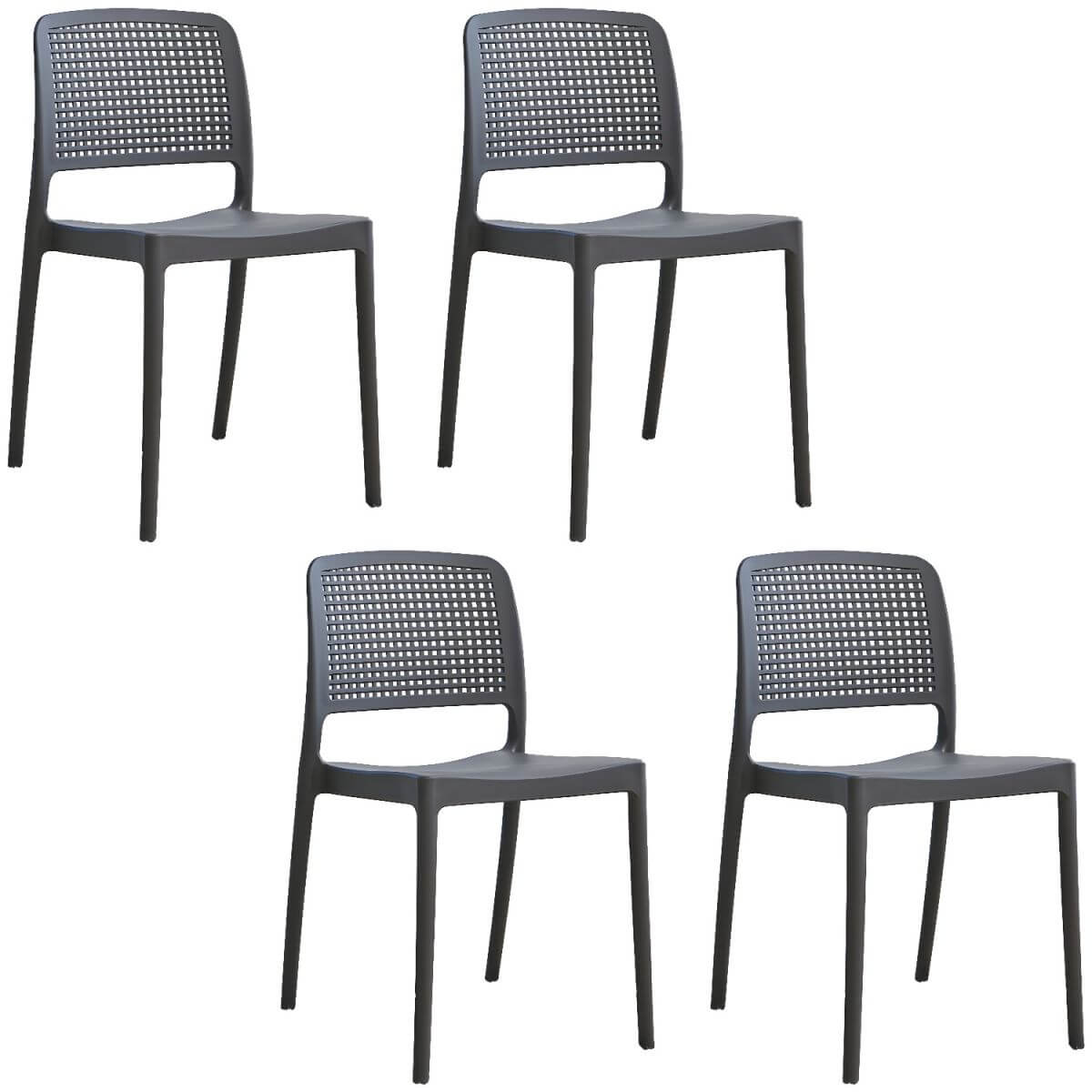 Stackable modern plastic and acrylic side chair for kitchen and dining use