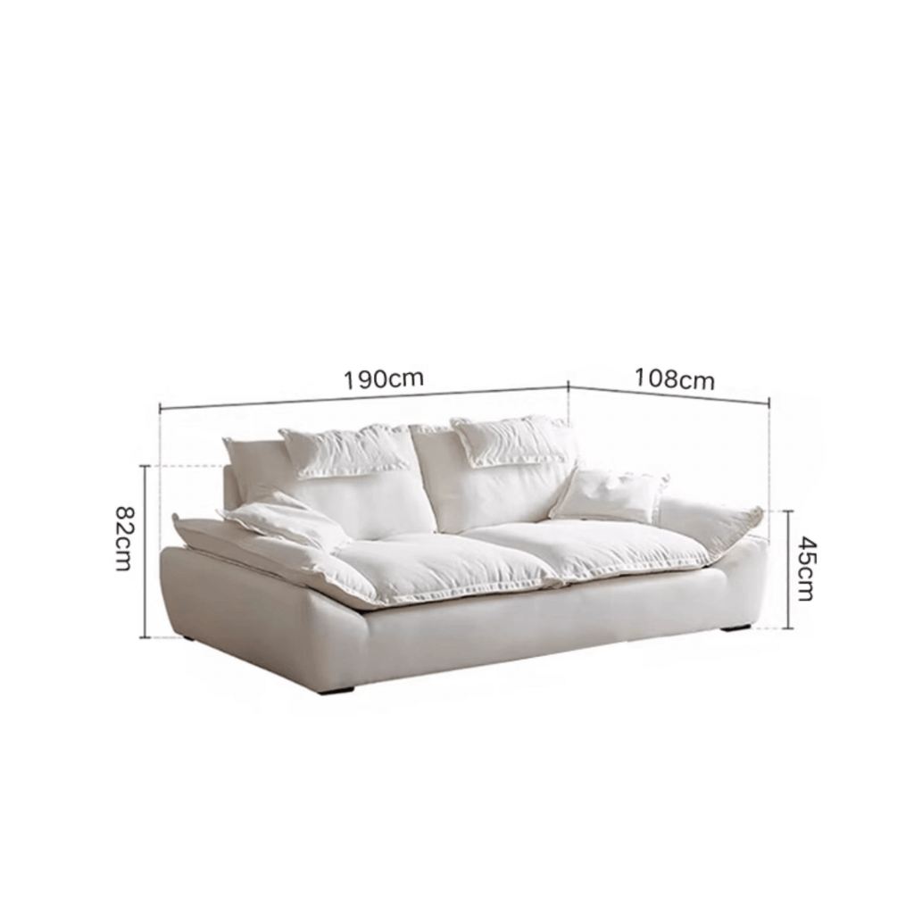 Ultra wide deep cream sailboat sofa with luxury modern minimalist design