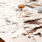 Oval marble dining table with traditional luxury design for home dining rooms