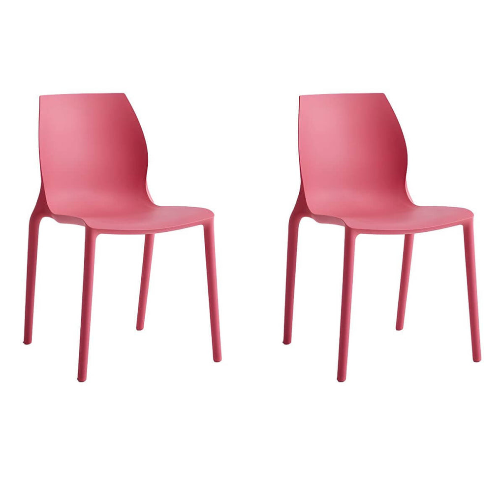 Stackable modern Scandinavian plastic and acrylic chair for kitchen and dining use
